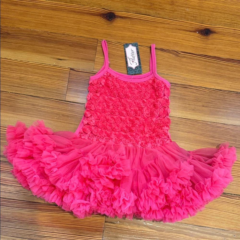 Charming Pink Rosette Dress for Kids